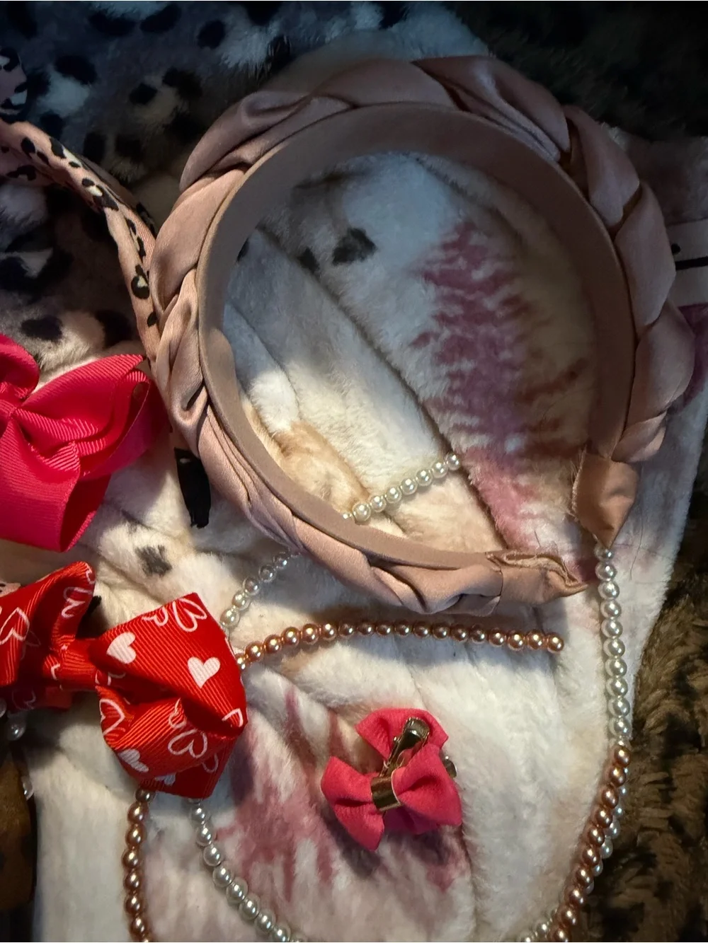 Assorted Pink Bow & Headband Set